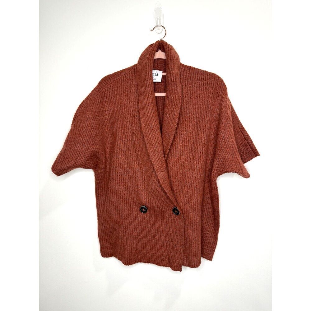 Cabi‎ Cardigan Sweater XS Rosewood Love Carol Oversized Rust Chunky Knit Button